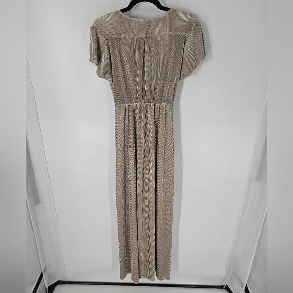 Baltic Born Gold Athena Pleated Maxi Dress M - Picture 9 of 14